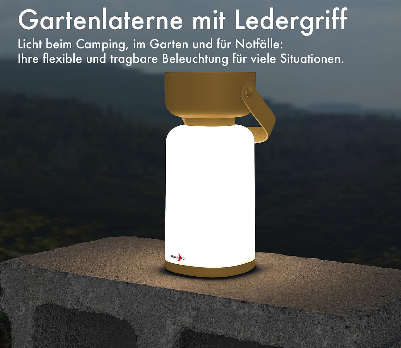 Lunartec Taschenlampen LED-Laterne braun dimmbar IP44