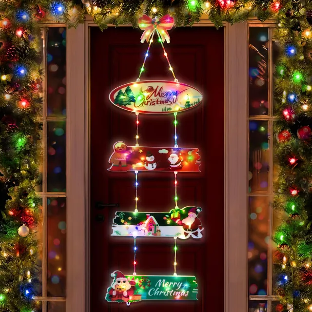 Qedertek Lighting 72 LED Weihnachtskranz Bunt mit Timer