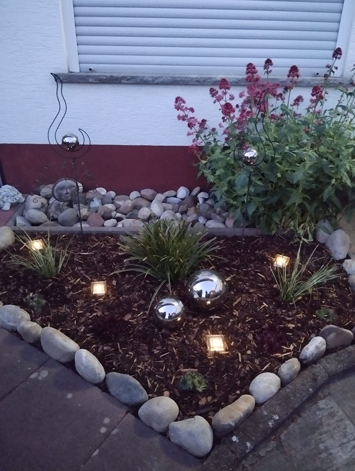 Lunartec Solar-Glasbaustein LED klein 7x7 cm 4er-Set