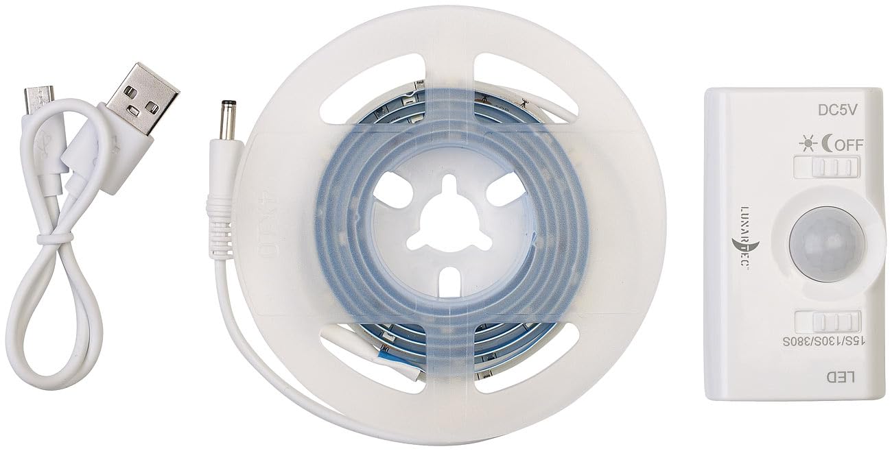 Lunartec Akku-LED-Streifen warmweiß 100cm mit Sensor