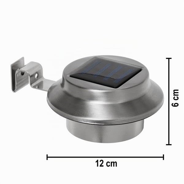 Bonetti Solar Lights Dachrinnenleuchte 3er-Set Edelstahl