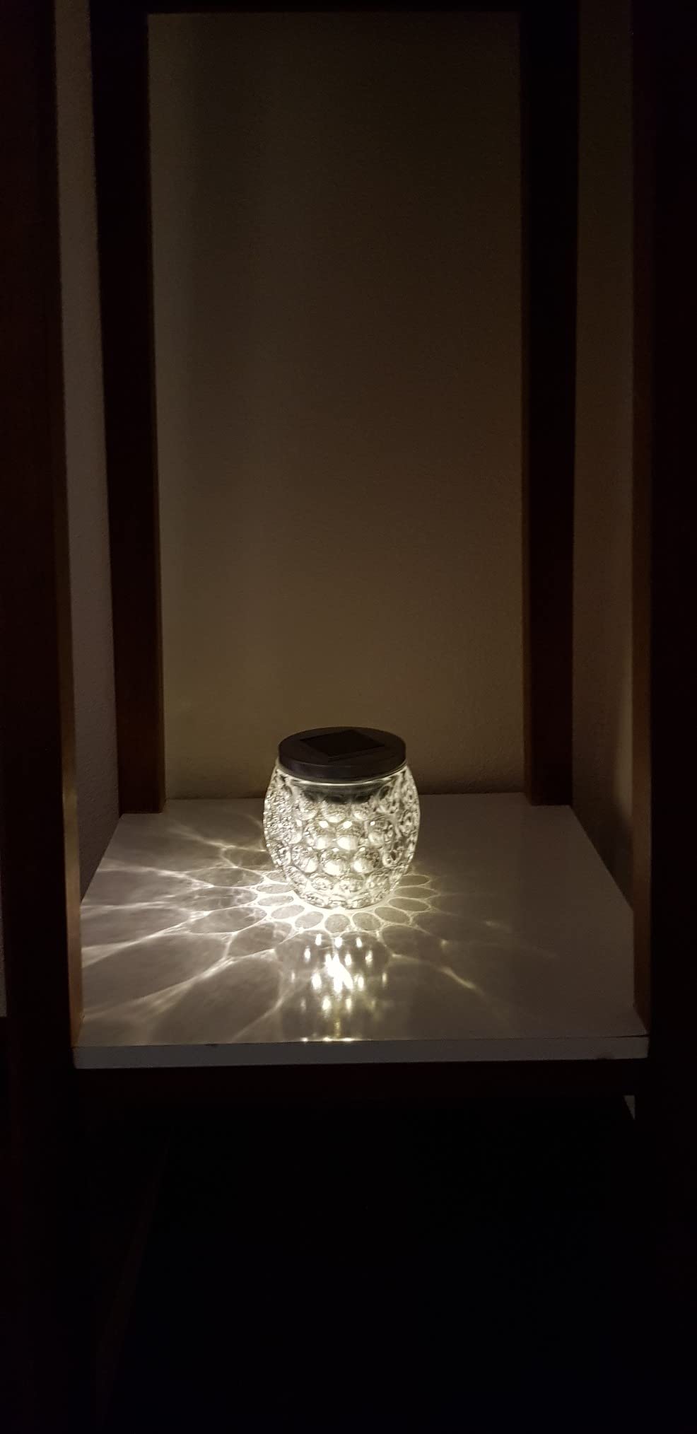 Lunartec Außenbeleuchtung Solar Tischlicht Glas warmweiß IP44