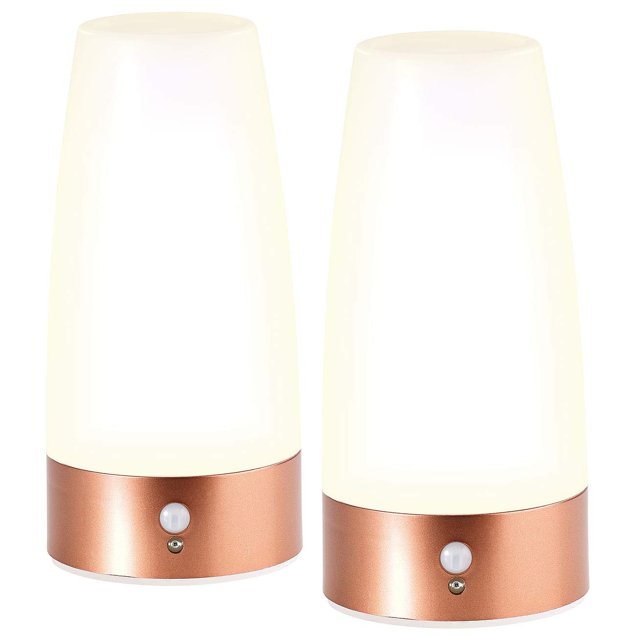 Lunartec LED-Tischlampen 2er-Set mit Bewegungsmelder warmweiß