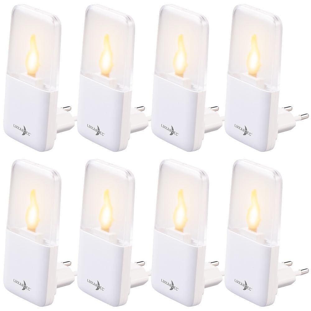 Lunartec Licht-Dekoration LED-Nachtlicht Steckdose 8er-Set weiß