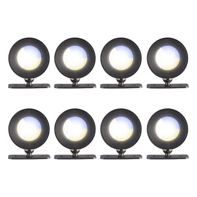 Lunartec Innenbeleuchtung LED-Wandlampe 8er-Set schwarz dimmbar