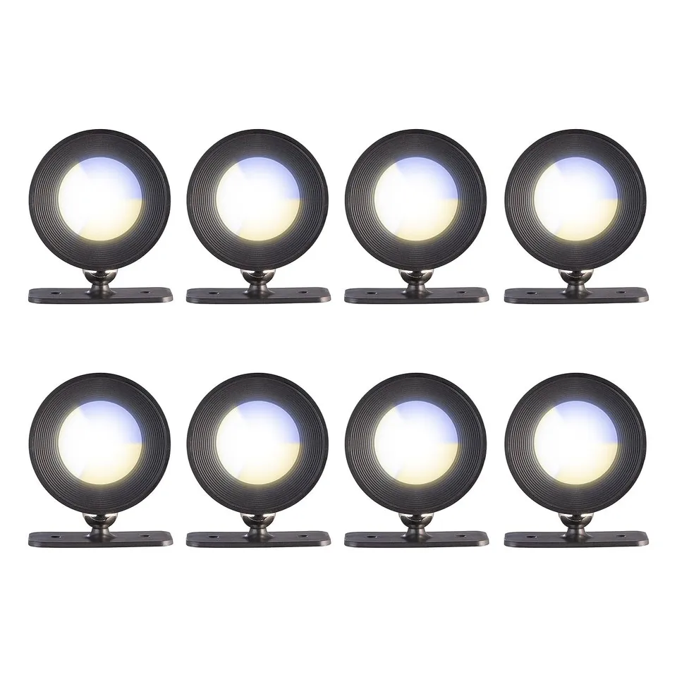 Lunartec Innenbeleuchtung LED-Wandlampe 8er-Set schwarz dimmbar