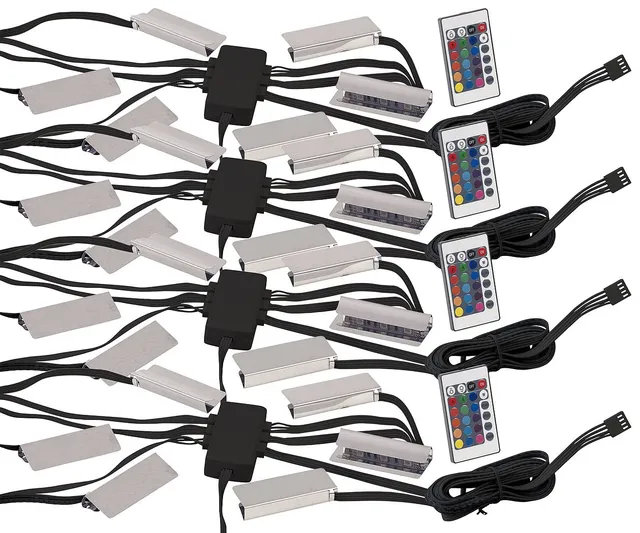Lunartec Innenbeleuchtung Glasbodenbeleuchtung 4er-Set RGB