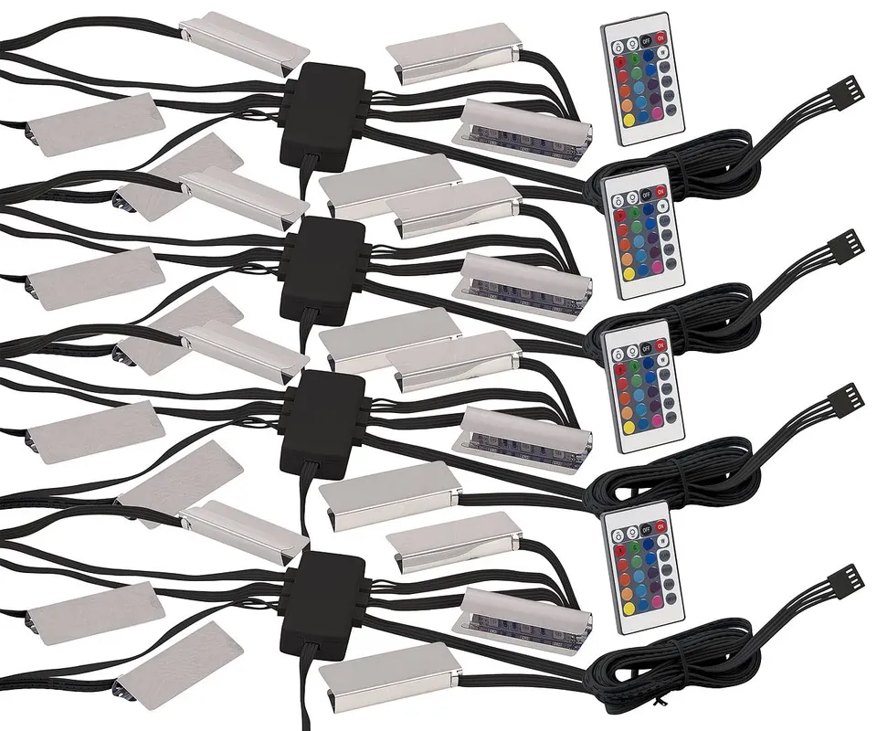Lunartec Innenbeleuchtung Glasbodenbeleuchtung 4er-Set RGB