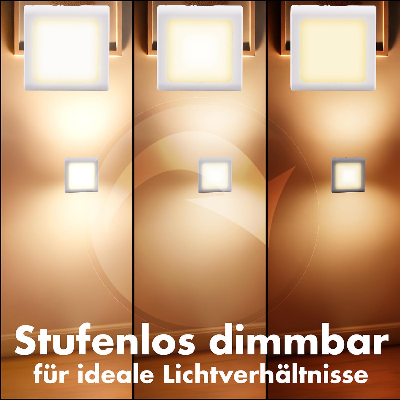 Lunartec Innenbeleuchtung Nachtlicht Sensor 2er-Set warmweiß dimmbar