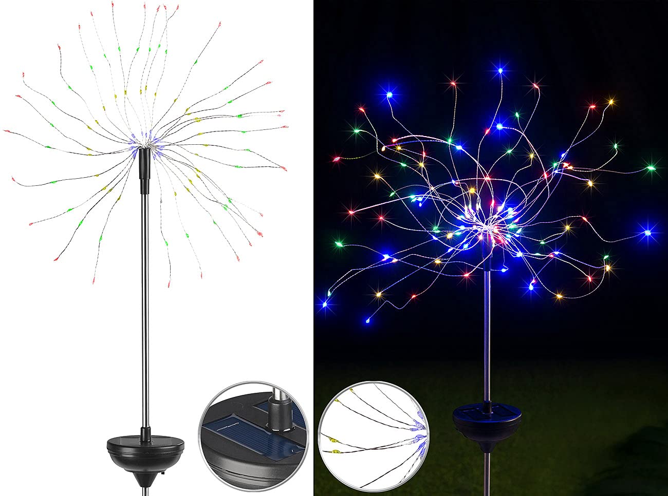 Lunartec Außenbeleuchtung Solar-Feuerwerk 120 LEDs bunt