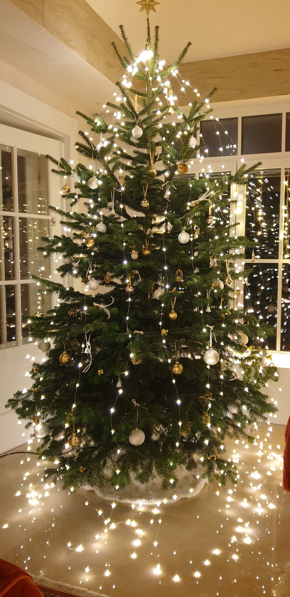 Lunartec Lichtervorhang Baum Christbaum Lichterkette 720 LEDs warmweiß