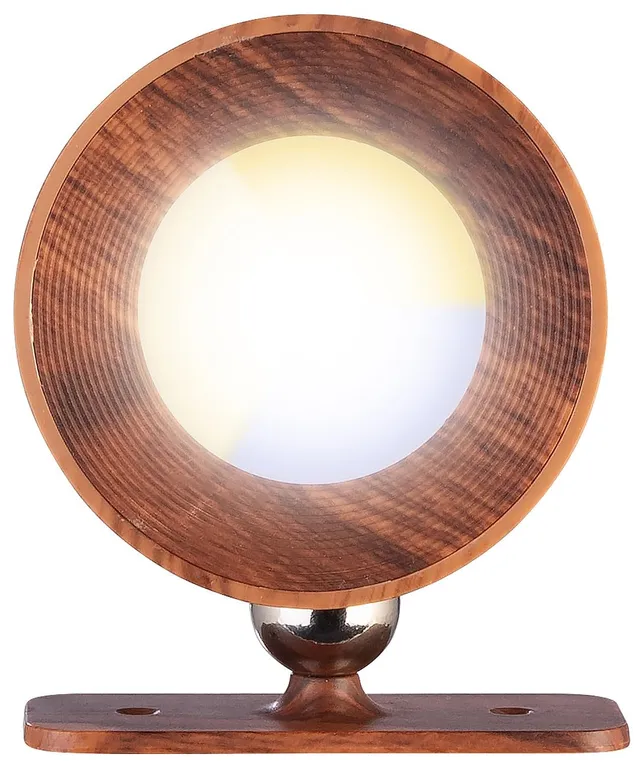 Lunartec CCT Akku-Wandleuchte Walnuss 180 Lumen