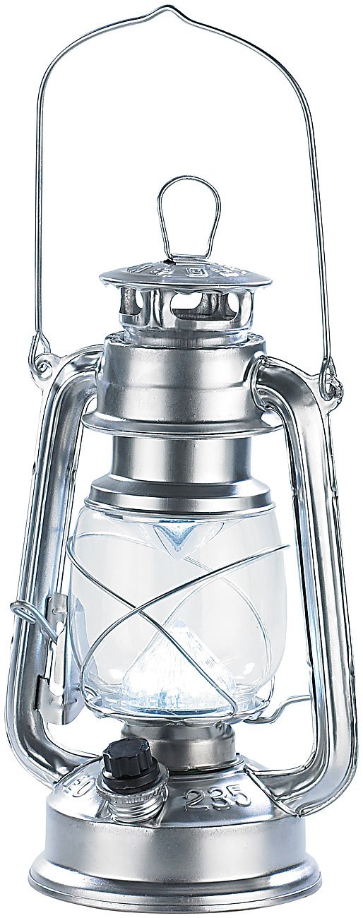 Lunartec LED-Sturmlampe silbern dimmbar 42 lm batteriebetrieben
