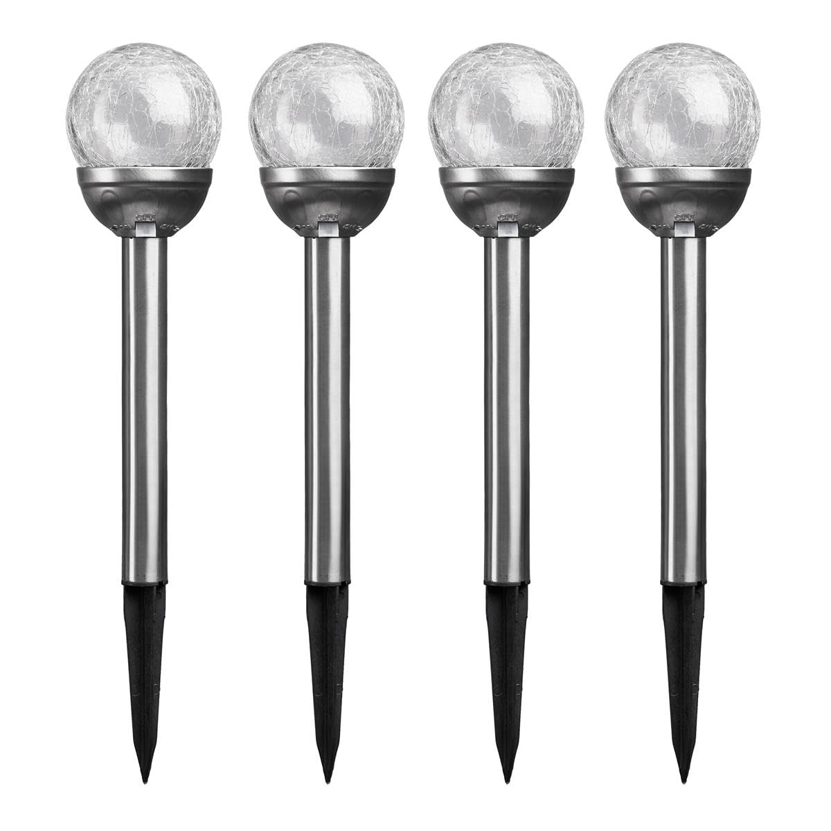 Bonetti Solar Lights Solarlampen 4er-Set RGBW Edelstahl
