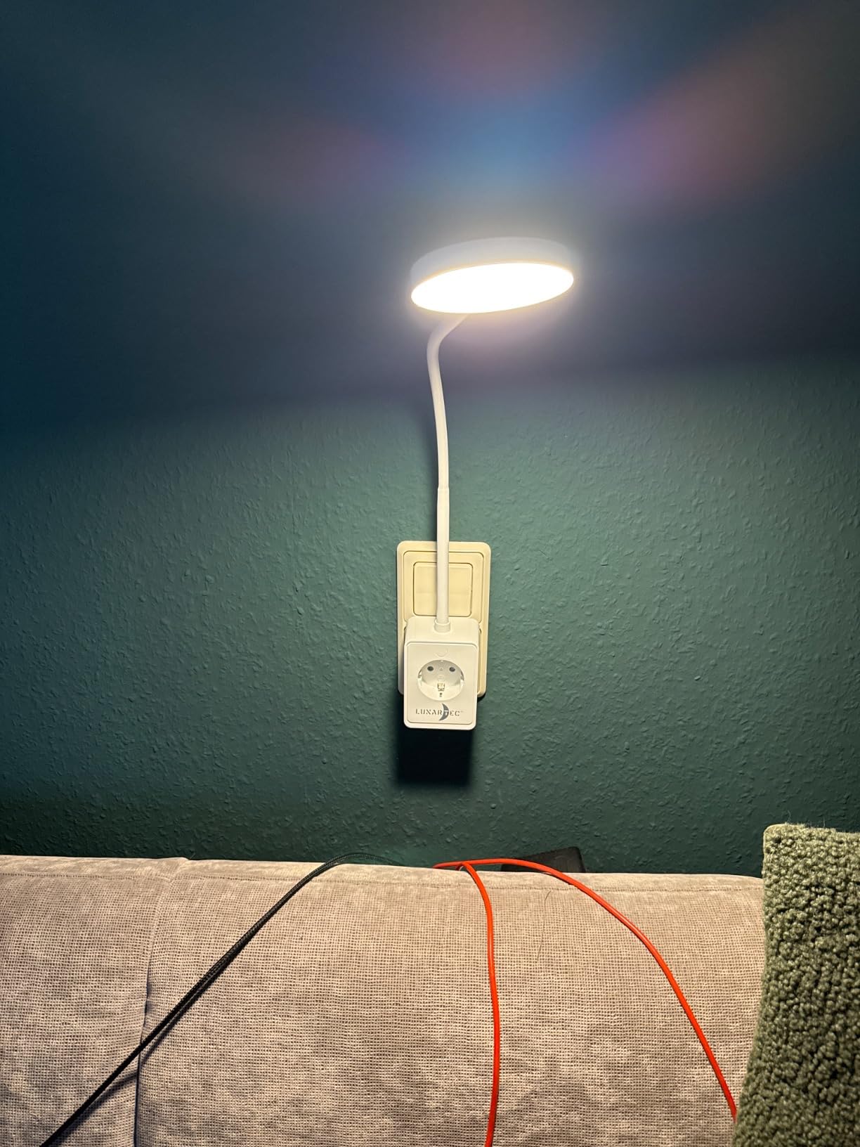 Lunartec Innenbeleuchtung Steckdosenlampe weiß dimmbar USB