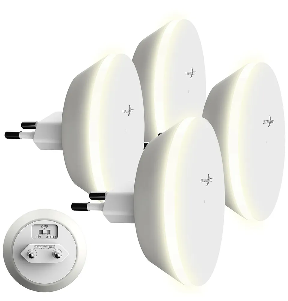 Lunartec Innenbeleuchtung LED-Nachtlicht 4er-Set rund dimmbar