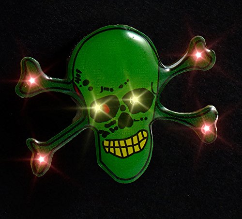 Lunartec Licht-Dekoration Magnet-Blinker Totenkopf LED grün Clip