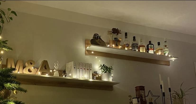 Bxroiu Lichterkette 50 LED Silberdraht 5 m warmweiß 2er Set