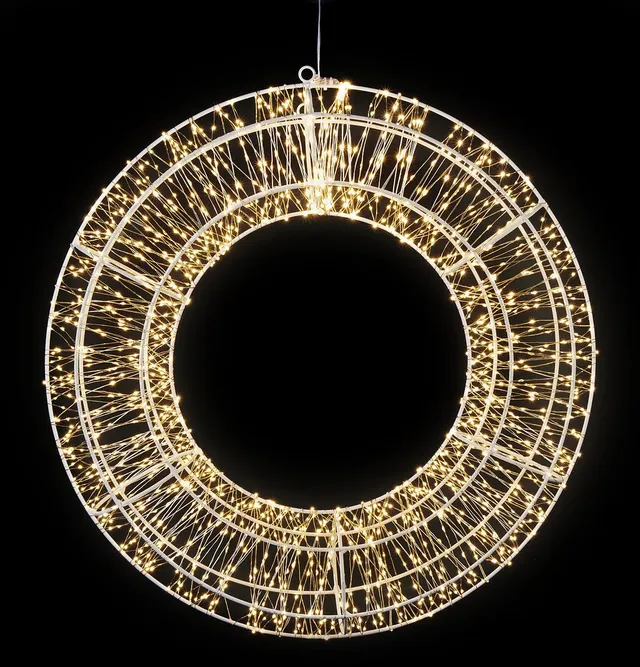 Lunartec Licht-Dekoration 3D LED-Lichterkranz 58cm warmweiß
