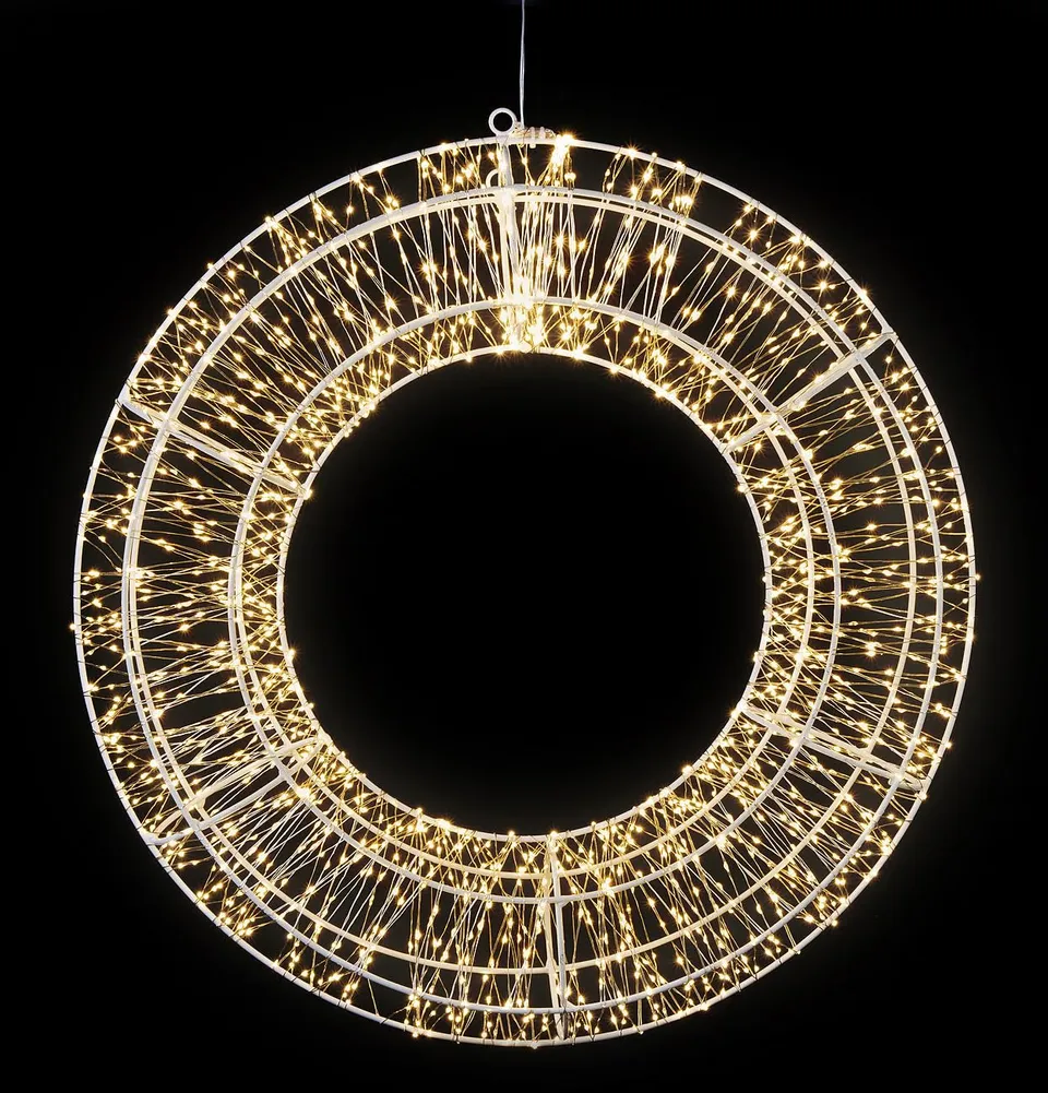 Lunartec Licht-Dekoration 3D LED-Lichterkranz 58cm warmweiß