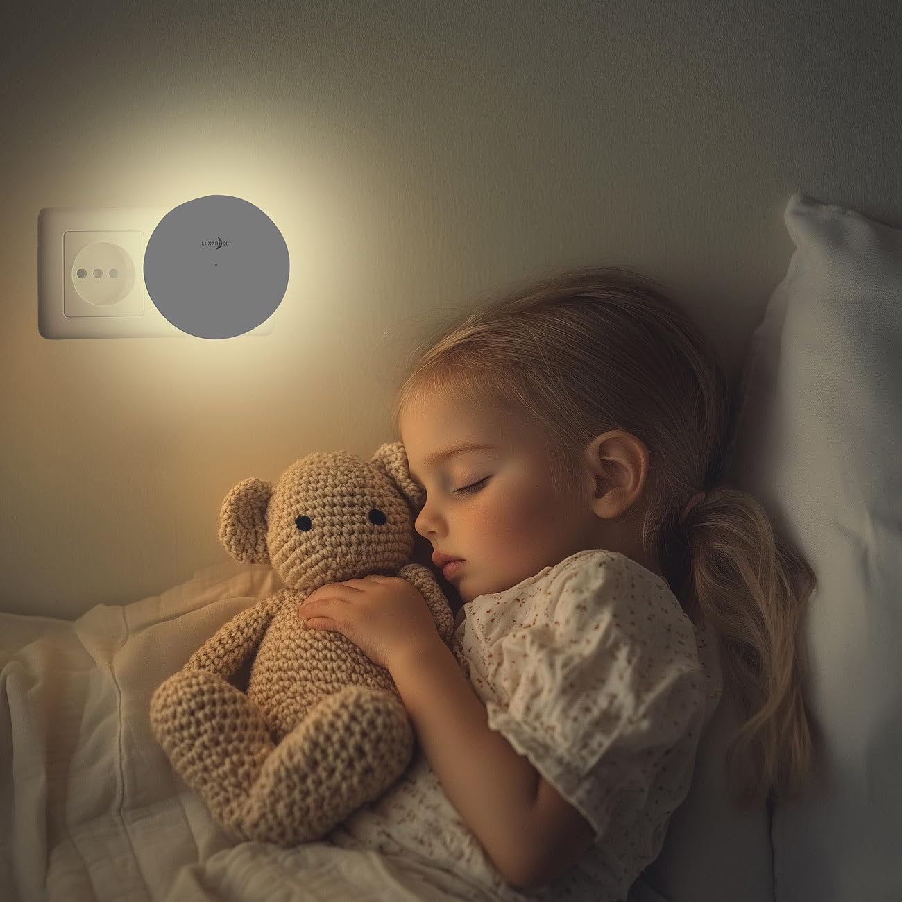 Lunartec Innenbeleuchtung 2er Steckdosen-Nachtlicht rund dimmbar