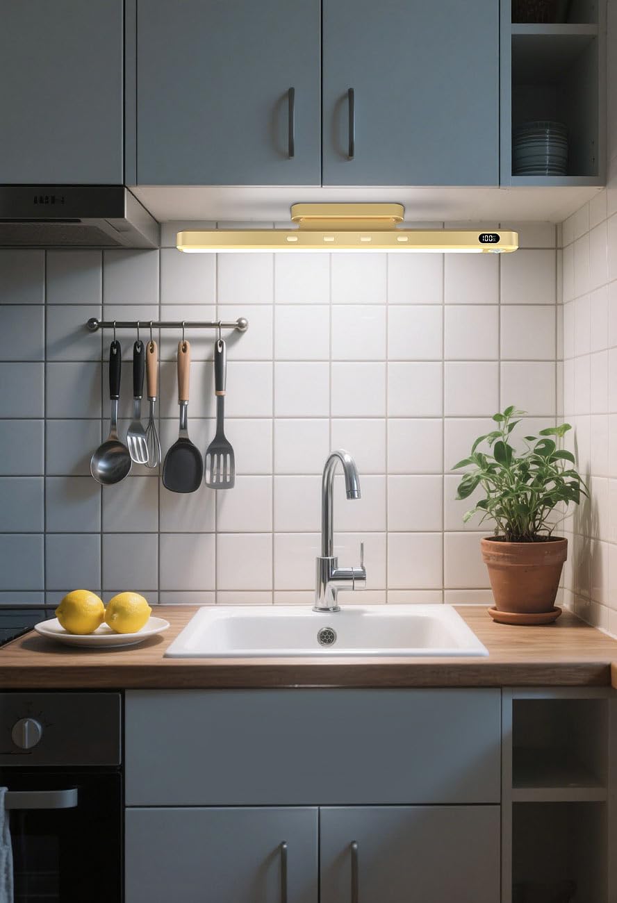 Lunartec Innenbeleuchtung Unterbauleuchte 3er-Set messing PIR