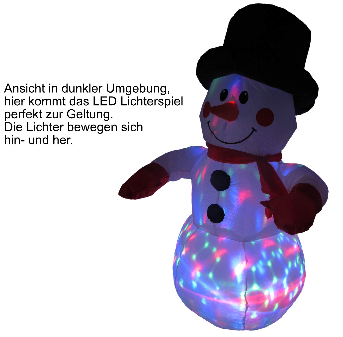 Bonetti LED Lichterketten Schneemann aufblasbar 120 cm bunt