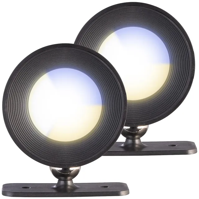 Lunartec Innenbeleuchtung LED-Wandlampe 2er-Set schwarz dimmbar