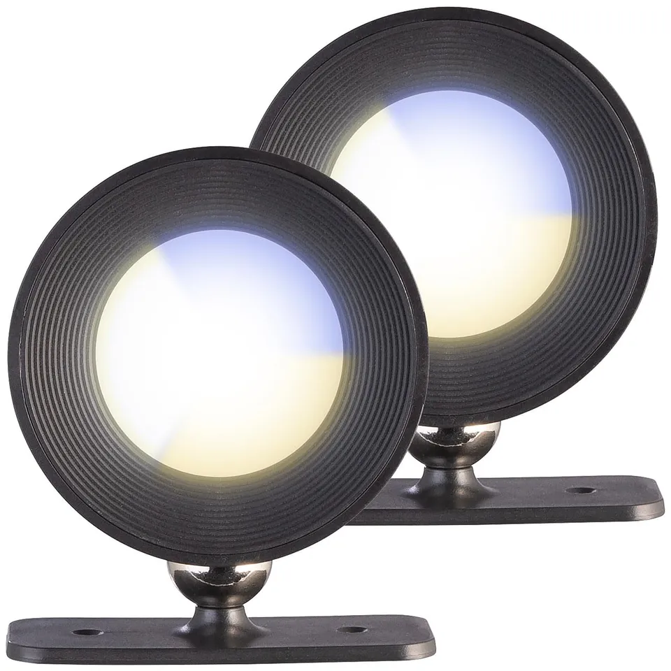 Lunartec Innenbeleuchtung LED-Wandlampe 2er-Set schwarz dimmbar