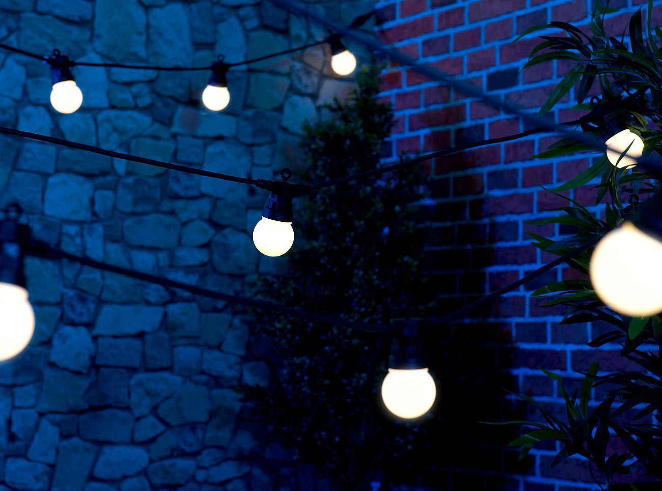 Lunartec Licht-Dekoration Lichterkette 20 LEDs 13 m IP44 außen