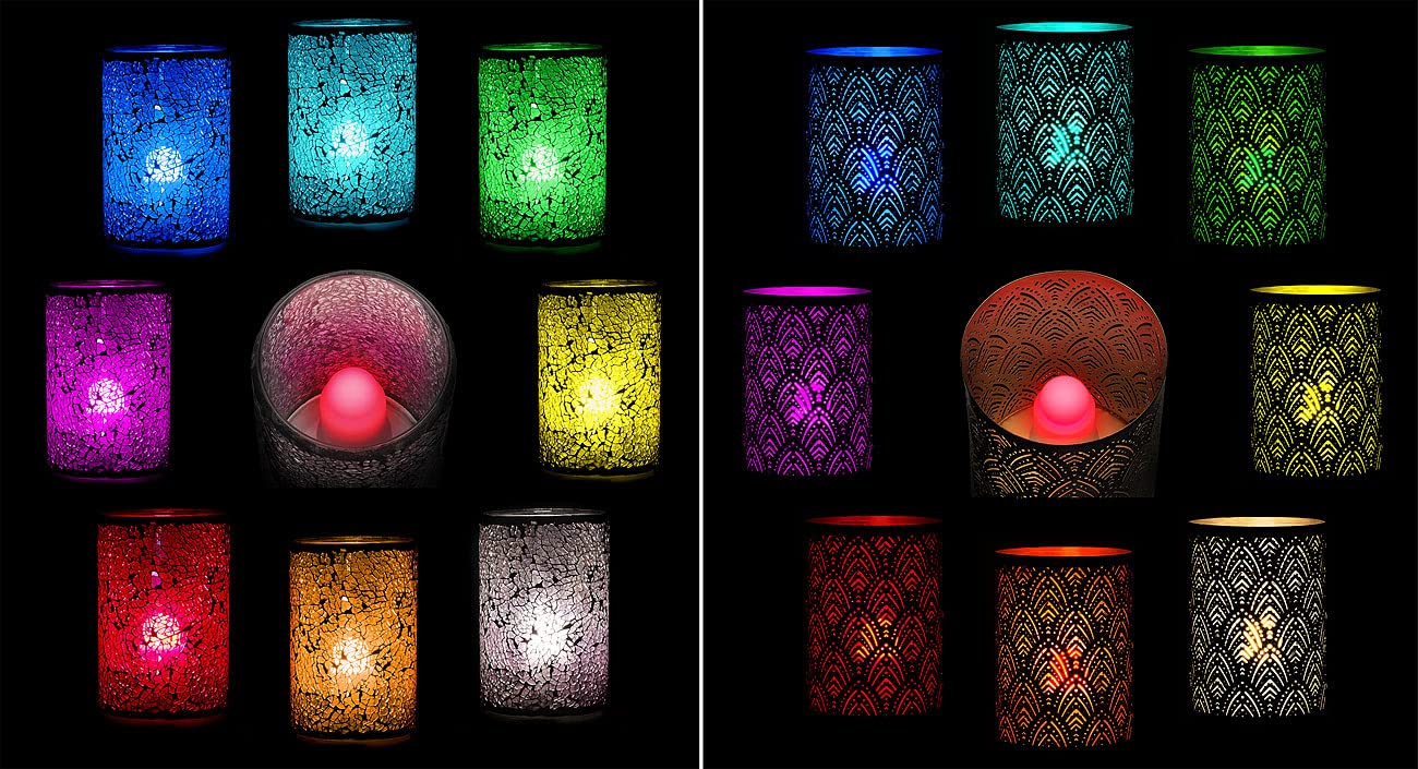 Lunartec Licht-Dekoration LEDK-4 LED-Kerzen 8er-Set RGBWW Akku
