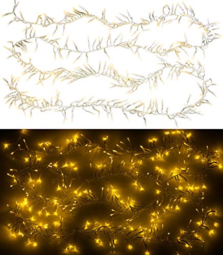Lunartec Licht-Dekoration Cluster Lichterkette 300 LED warmweiß 8m