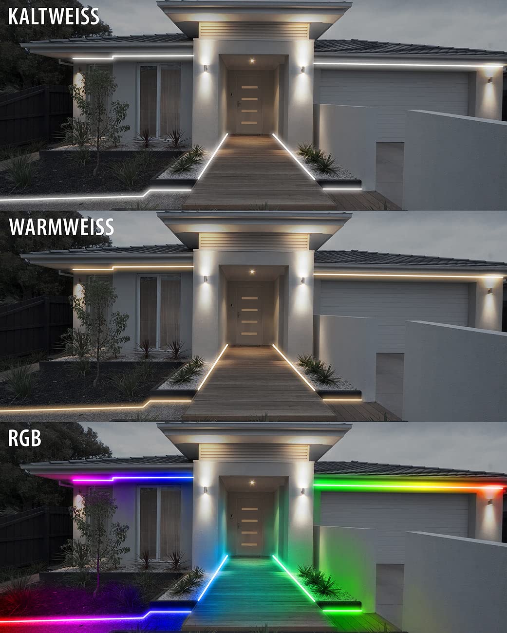 Lunartec Innenbeleuchtung WLAN Neon-Schlauch RGBW 5m IP65