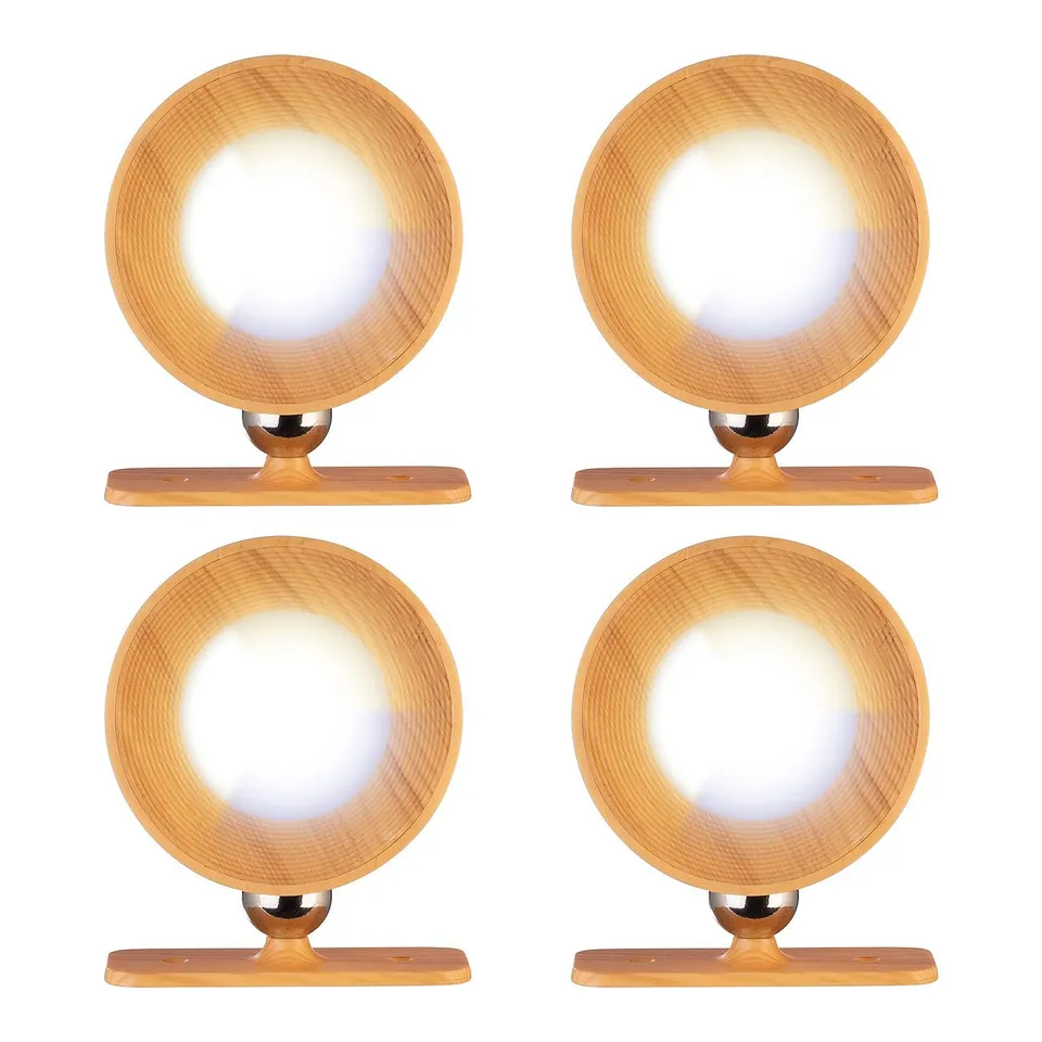 Lunartec Innenbeleuchtung LED-Wandlampe 4er-Set Pinie dimmbar