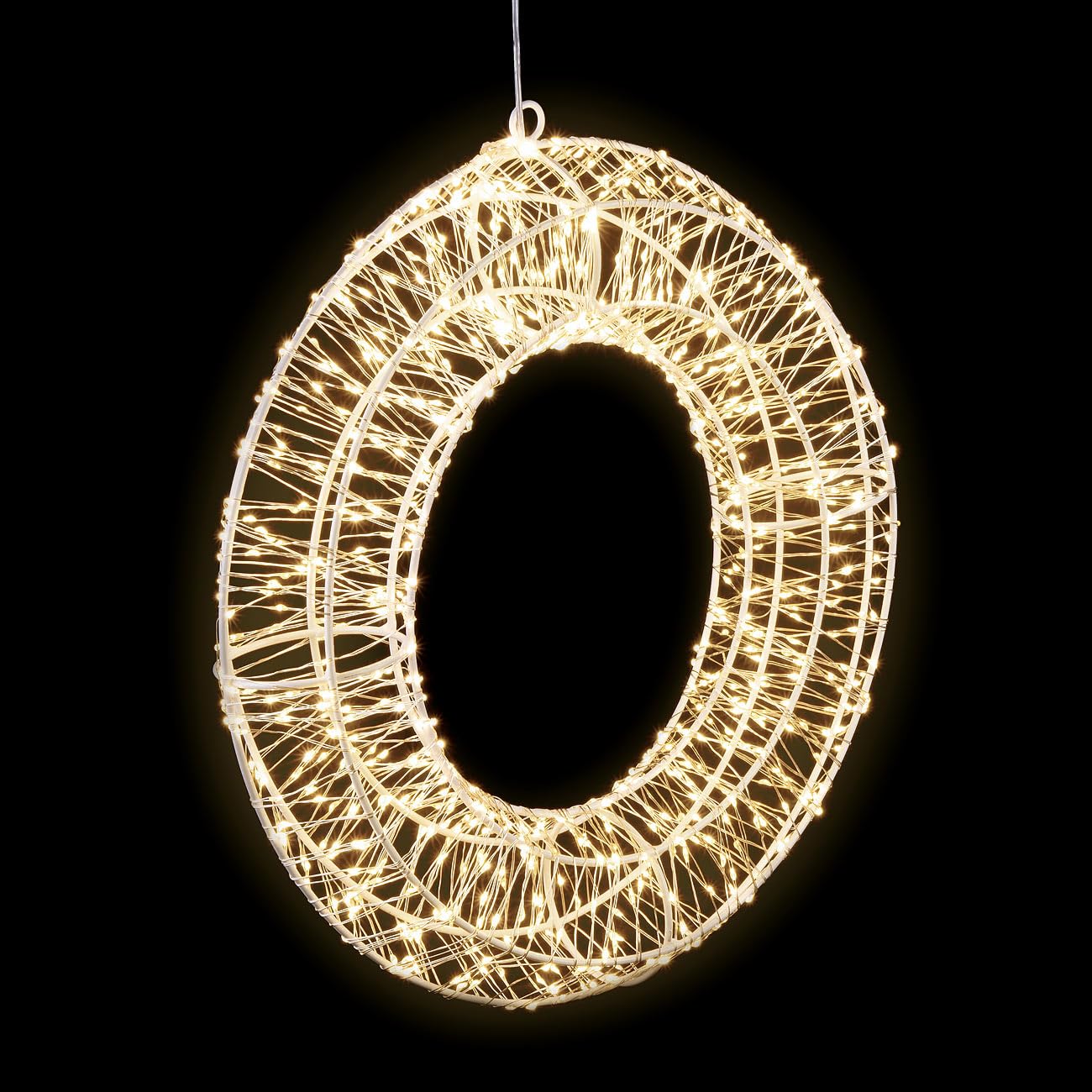 Lunartec Licht-Dekoration Lichterkranz 38cm 960 LED warmweiß
