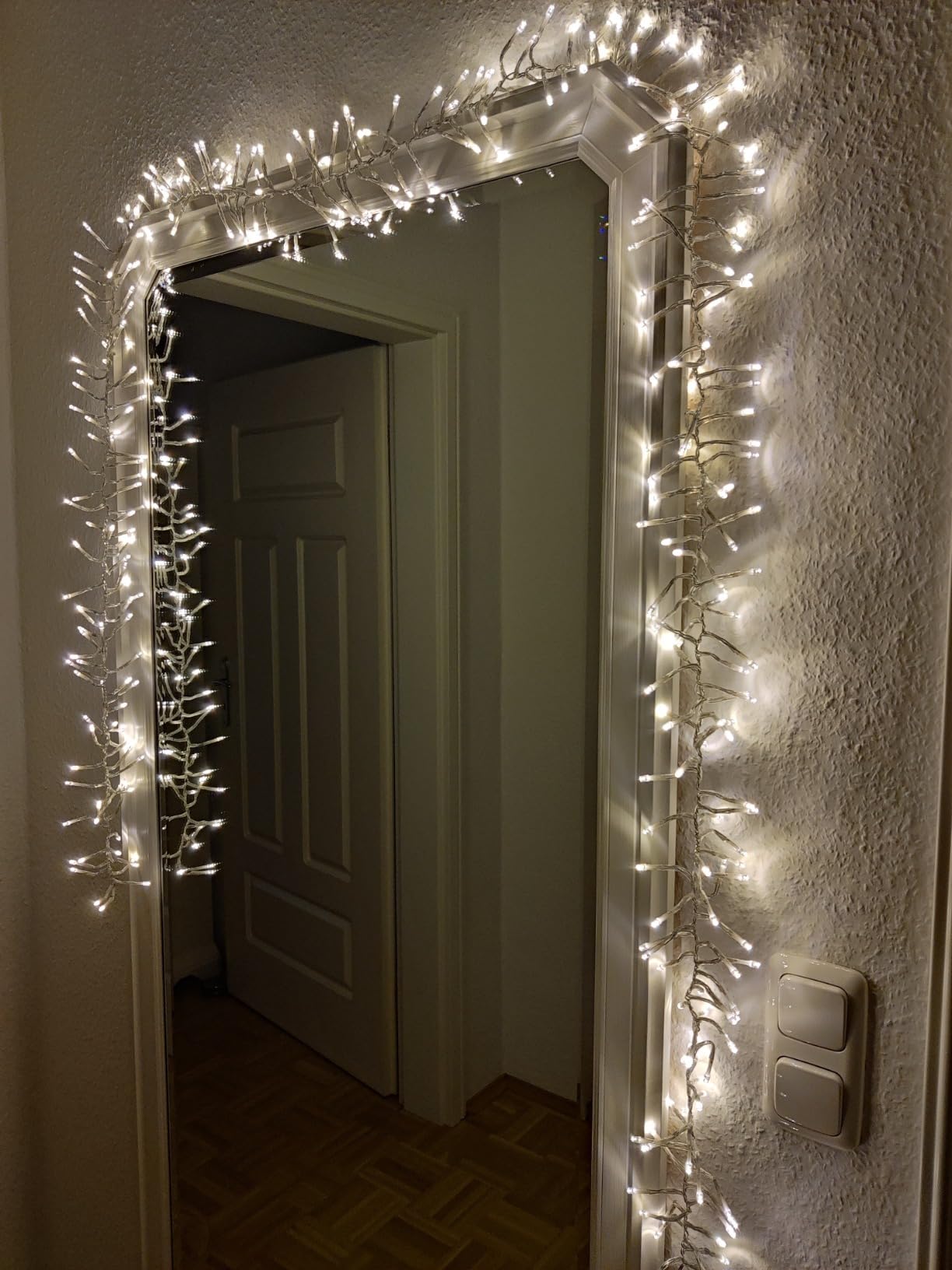 Lunartec Licht-Dekoration Cluster Lichterkette 300 LED warmweiß 8m