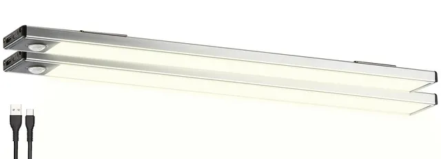 Lunartec Innenbeleuchtung Akku-Lichtleisten 2er-Set 33cm warmweiß