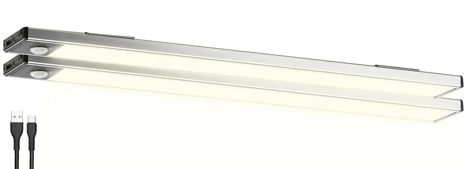 Lunartec Innenbeleuchtung Akku-Lichtleisten 2er-Set 33cm warmweiß
