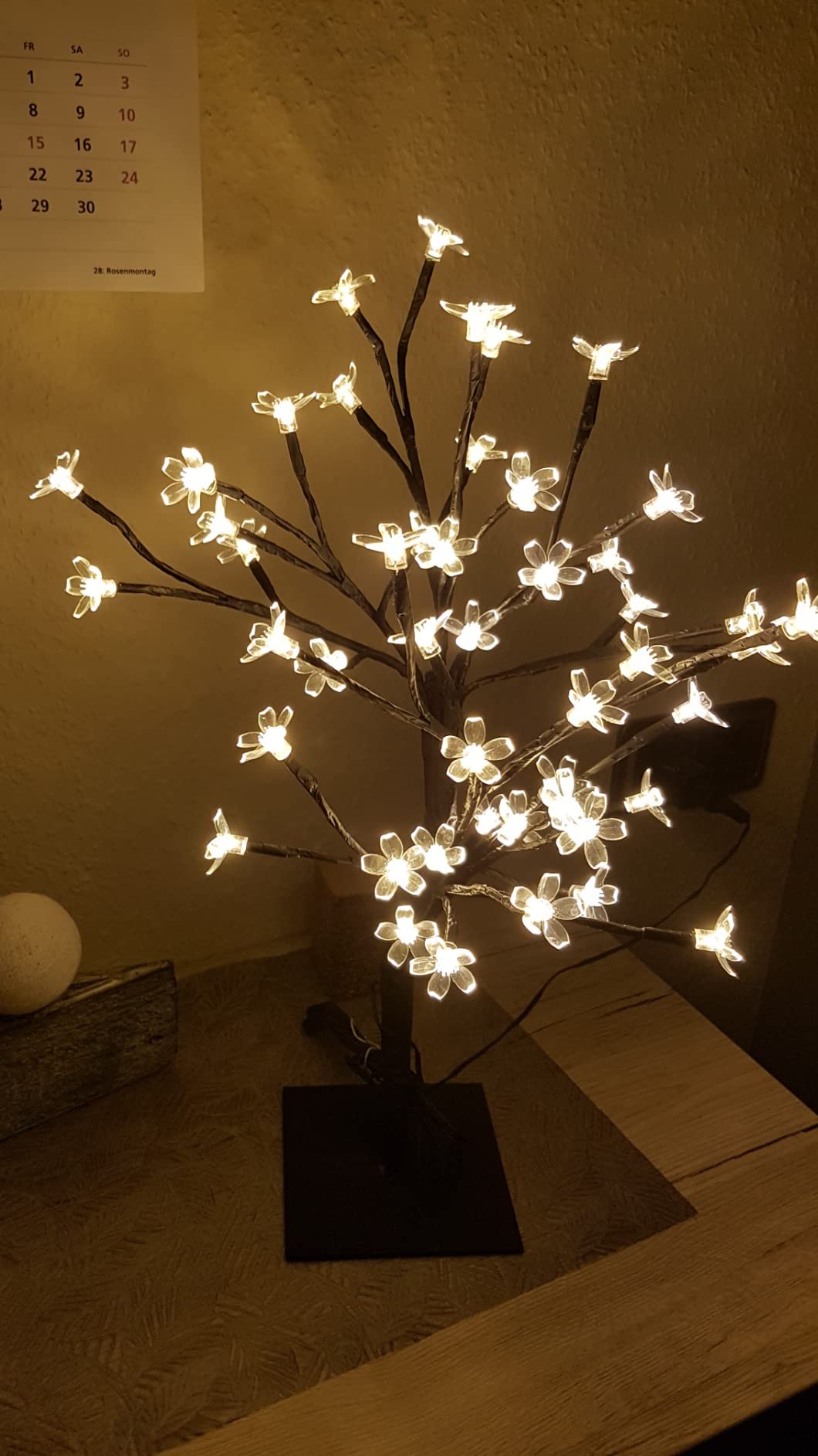 Lunartec Licht-Dekoration LED-Lichterbaum 48 Blüten warmweiß 45 cm