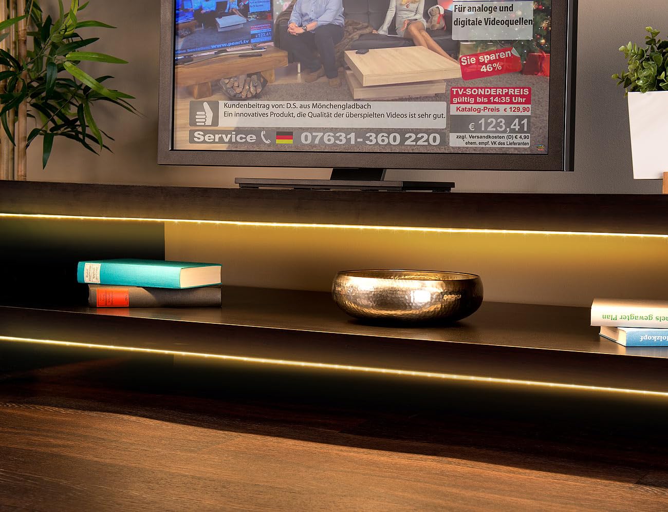 Lunartec Akku-LED-Streifen warmweiß 100cm mit Sensor