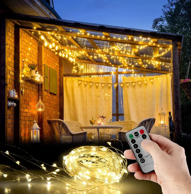 Lunartec Licht-Dekoration Lichtervorhang 3x3m warmweiß 300 LED