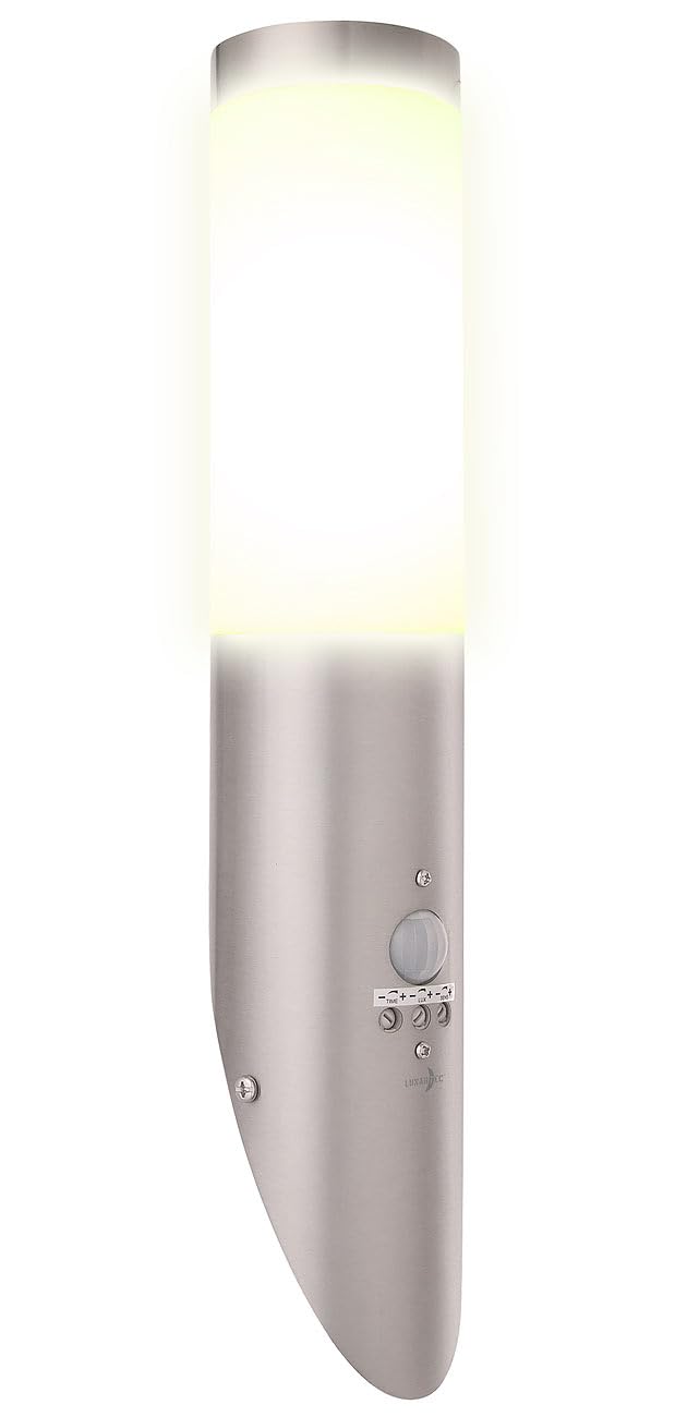 Lunartec Außenbeleuchtung E27 Wandlampe Sensor Edelstahl
