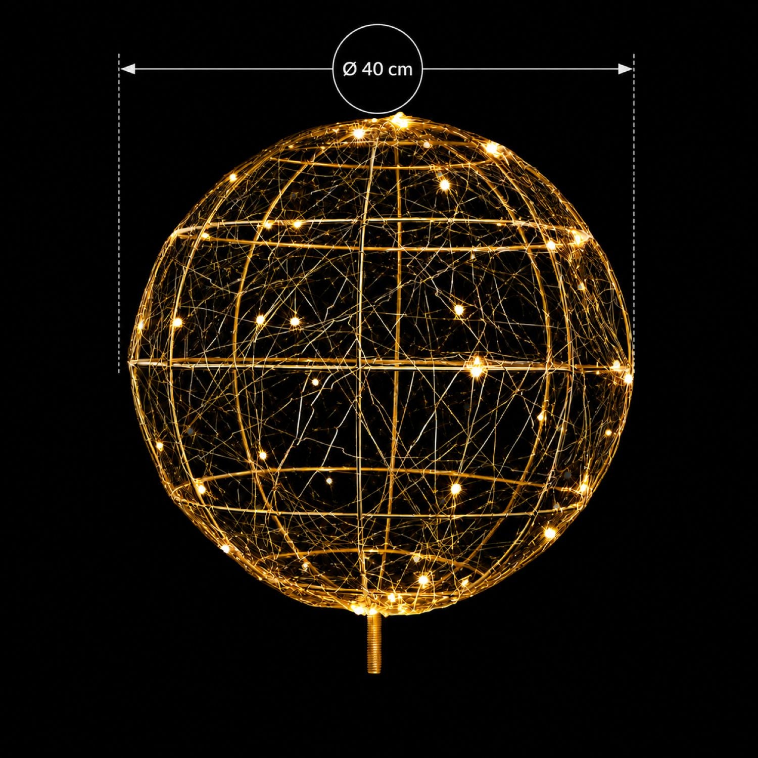 Fairybell Accessories Spitze Kugel gold 40cm warmweiß 300 LED