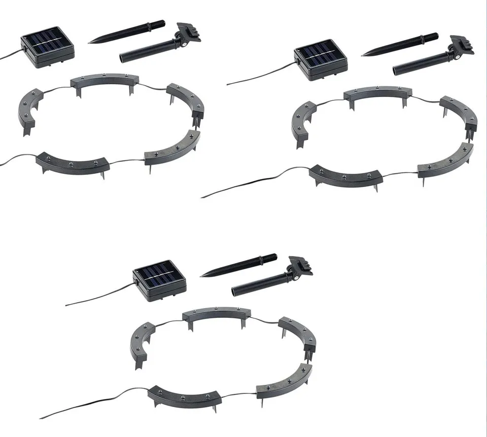 Lunartec Außenbeleuchtung Solar-Blumenlicht 15 LEDs 3er-Set