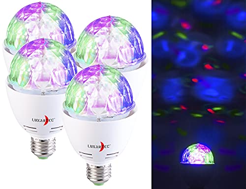 Lunartec Leuchtmittel Partylicht Disco-LED 4er-Set E27 RGB