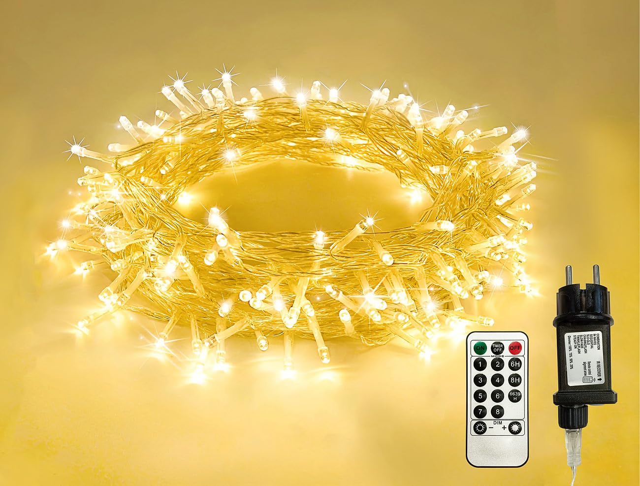 Lunartec Licht-Dekoration LED-Lichterkette 200 LEDs 20m warmweiß