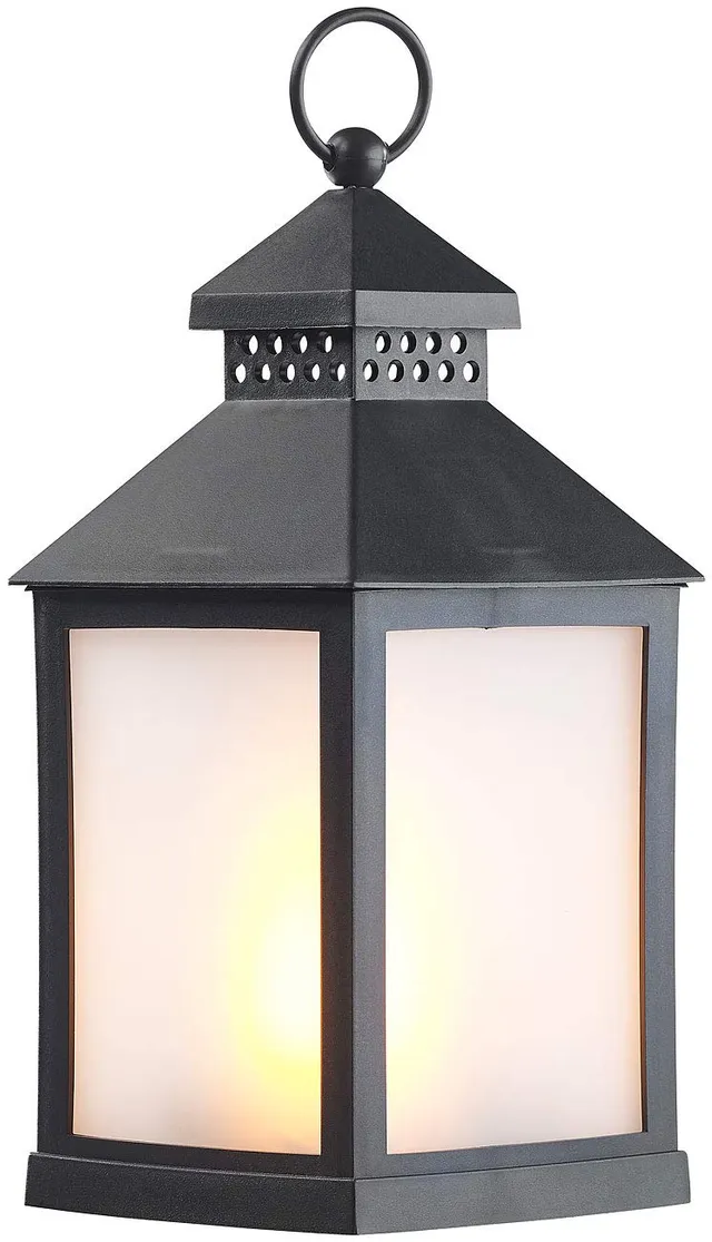 Lunartec Außenbeleuchtung LED-Laterne Timer schwarz 21 LEDs