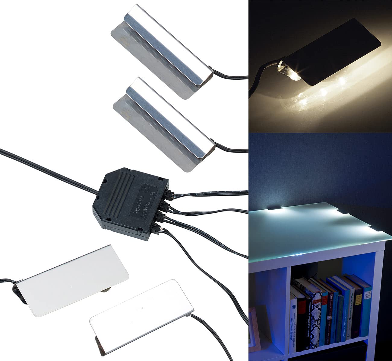Lunartec Glasbodenbeleuchtung LED 4 Clips Tageslichtweiß