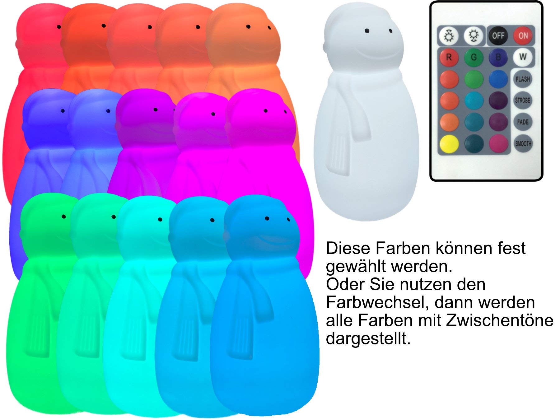 Bonetti LED Lichterketten Schneemann Dekofigur 40cm RGBW