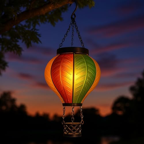 Lunartec Licht-Dekoration Solar-Laterne Heißluftballon bunt